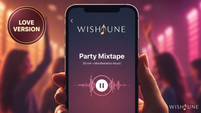 Wishtune Party Mixtape, Love focus, playing on a phone