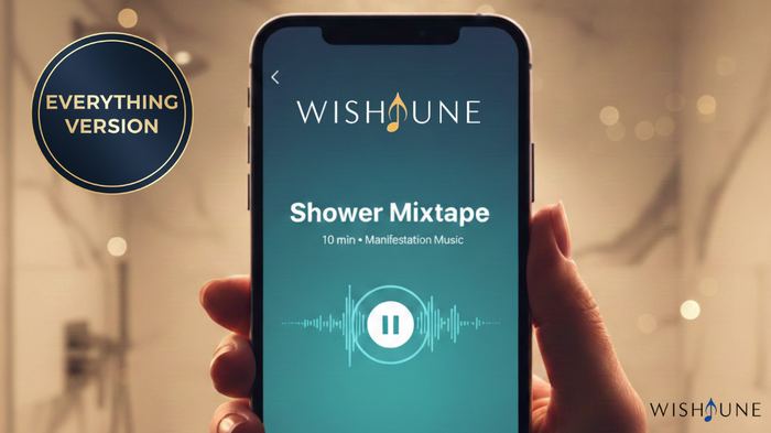 Wishtune Shower Mixtape, Everything focus, playing on a phone