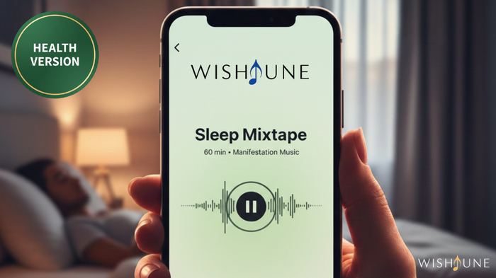 Wishtune Sleep Mixtape, Health focus, playing on a phone